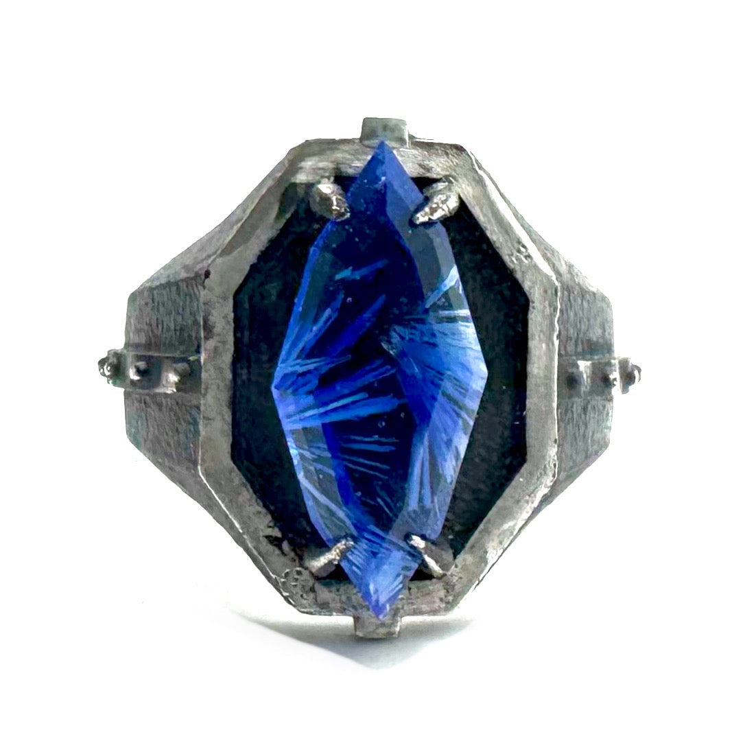 Citadel Ring With Blue Bridewell in Sterling Silver by Julian the 2nd