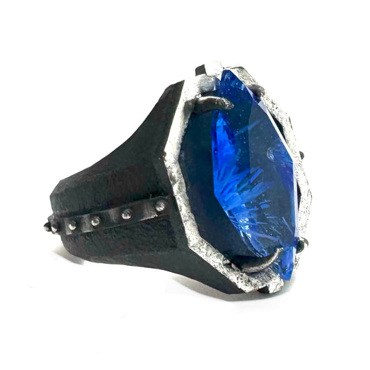 Citadel Ring With Blue Bridewell in Sterling Silver by Julian the 2nd