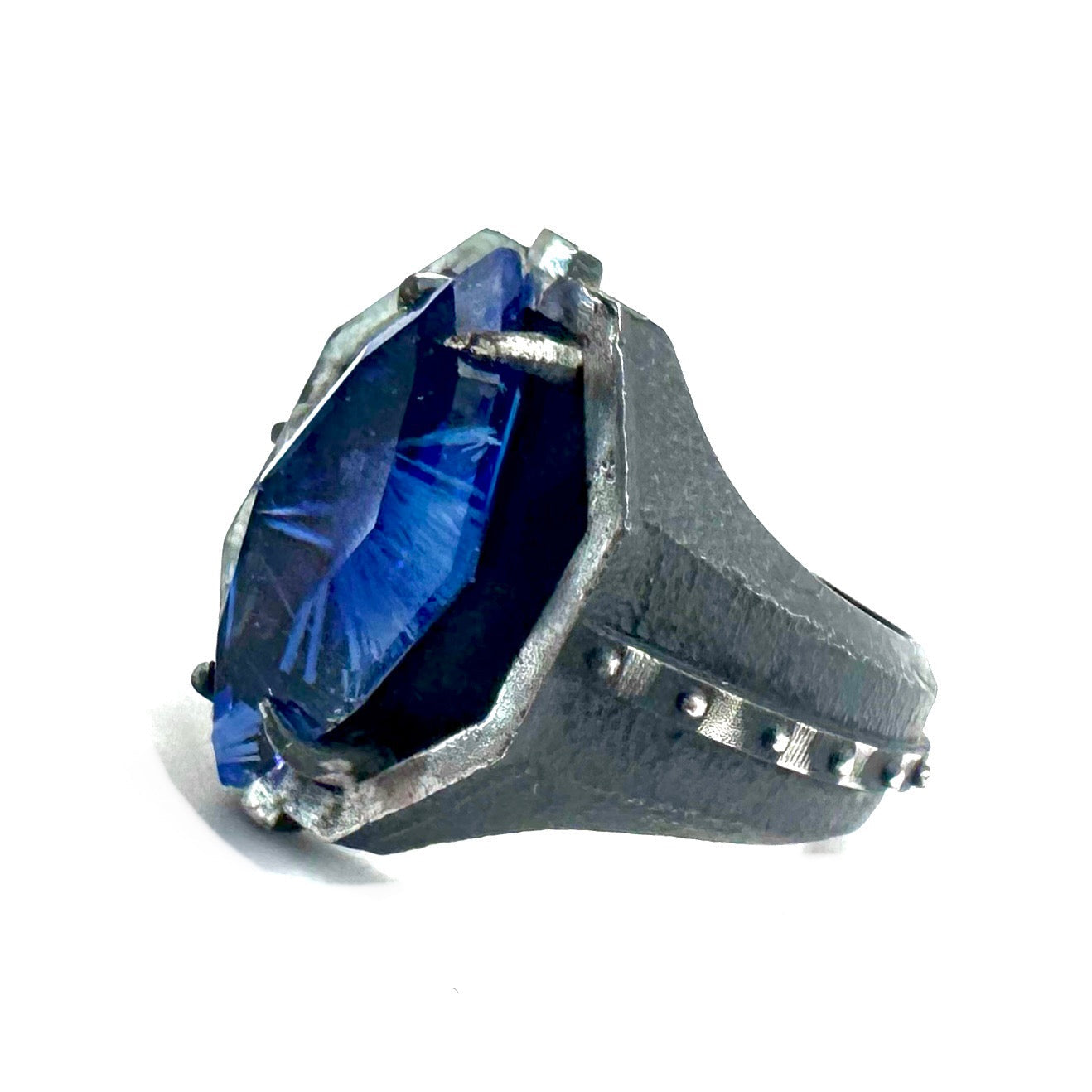 Citadel Ring With Blue Bridewell in Sterling Silver by Julian the 2nd