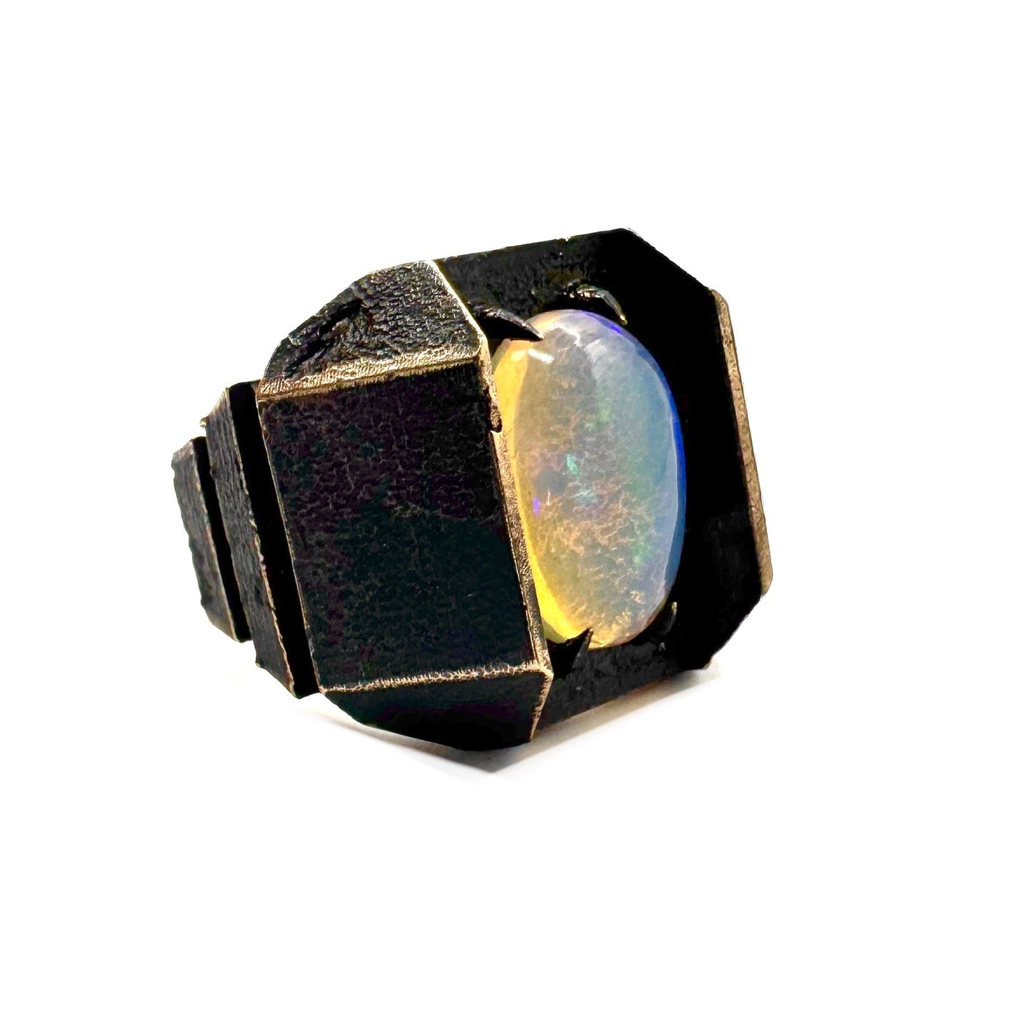 Paragon Bronze Opal Brutalist Ring by Julian the 2nd