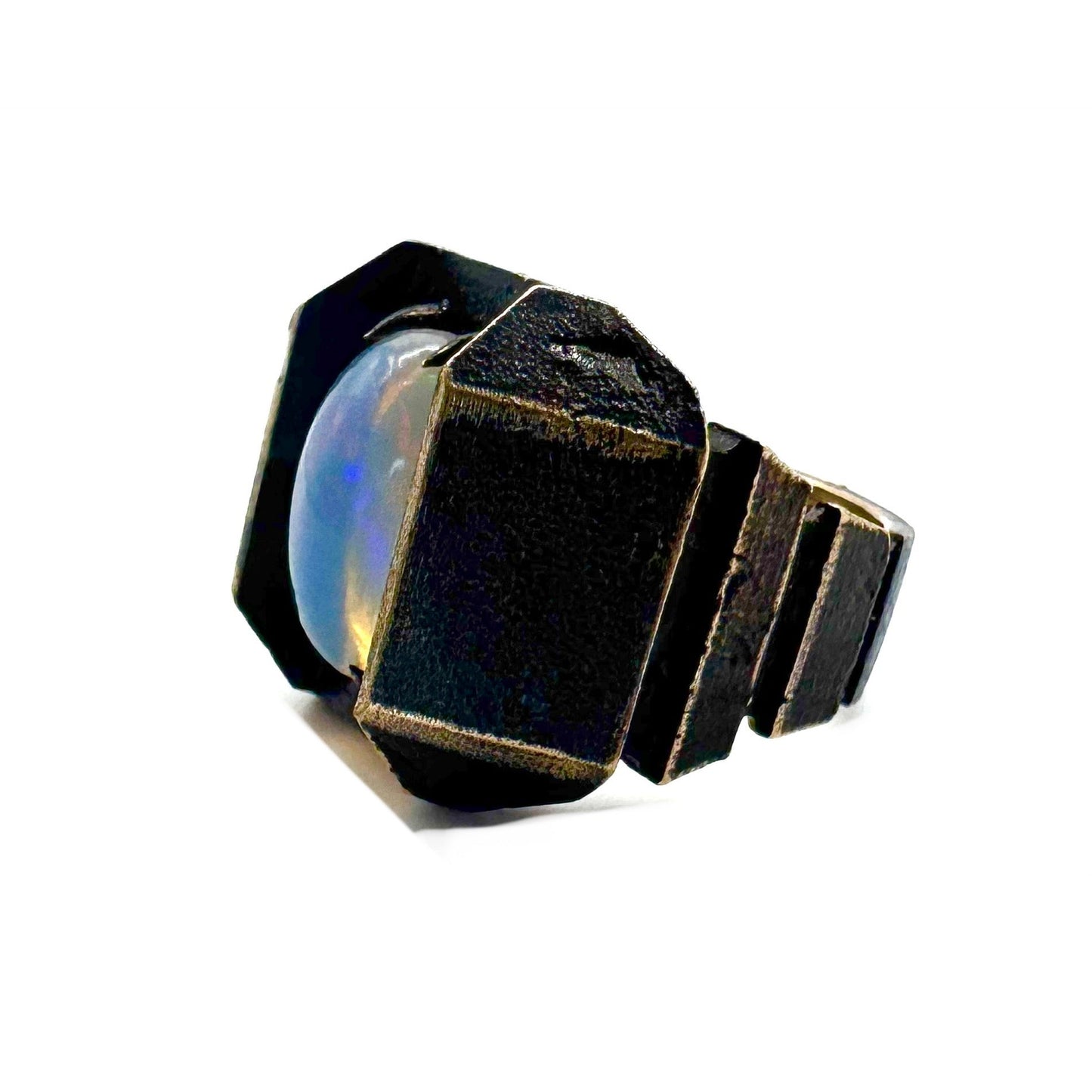 Paragon Bronze Opal Brutalist Ring by Julian the 2nd