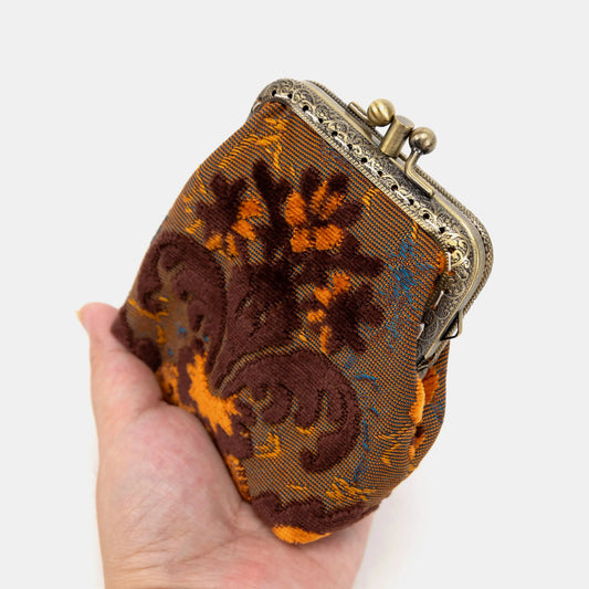 BURNOUT VELVET REVIVAL SIENNA DOUBLE KISS CLASP COIN PURSE