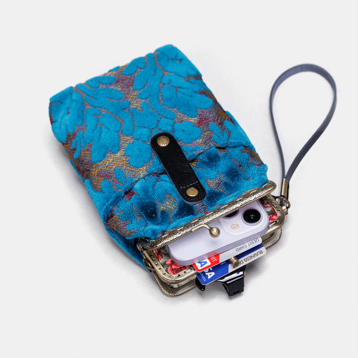 BURNOUT VELVET AQUA BLUE CARPET PHONE CASE