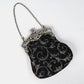 VINTAGE SCROLL BLACK/Gold CHATELAINE PURSE LARGE