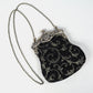 VINTAGE SCROLL BLACK/Gold CHATELAINE PURSE LARGE