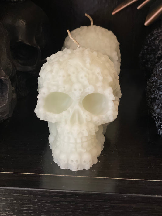 Skull of Skulls Candle by Chthonic Star - White