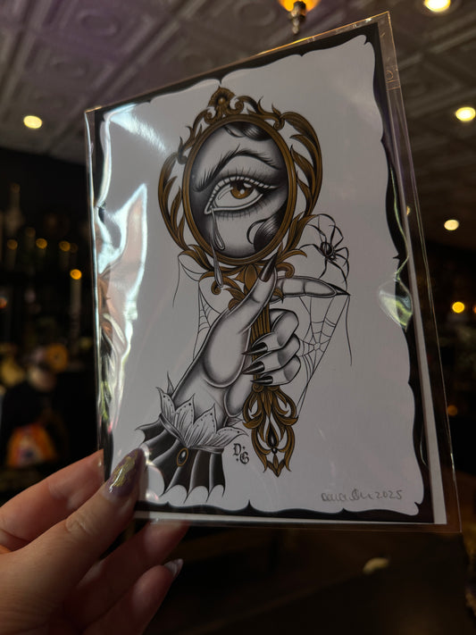 Look Into the Gold Mirror 5x7” Print by Salem Artist Dana Glover