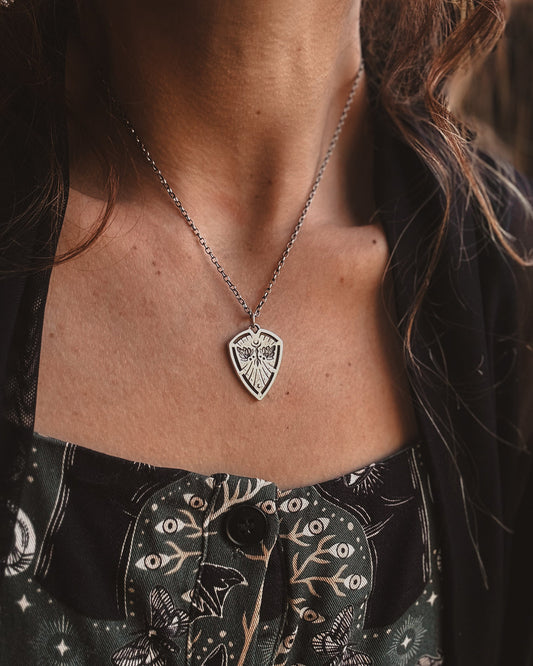 Mullein Plant Magick Shield Necklace by Acid Queen Jewelry