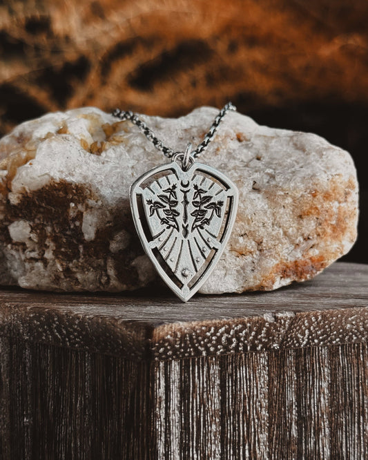 Lemon Balm Plant Magick Shield Necklace by Acid Queen Jewelry