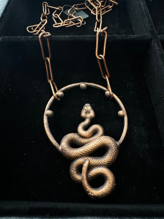 Serpent Necklace Collection: Handmade Copper Snakes by Lory Sun
