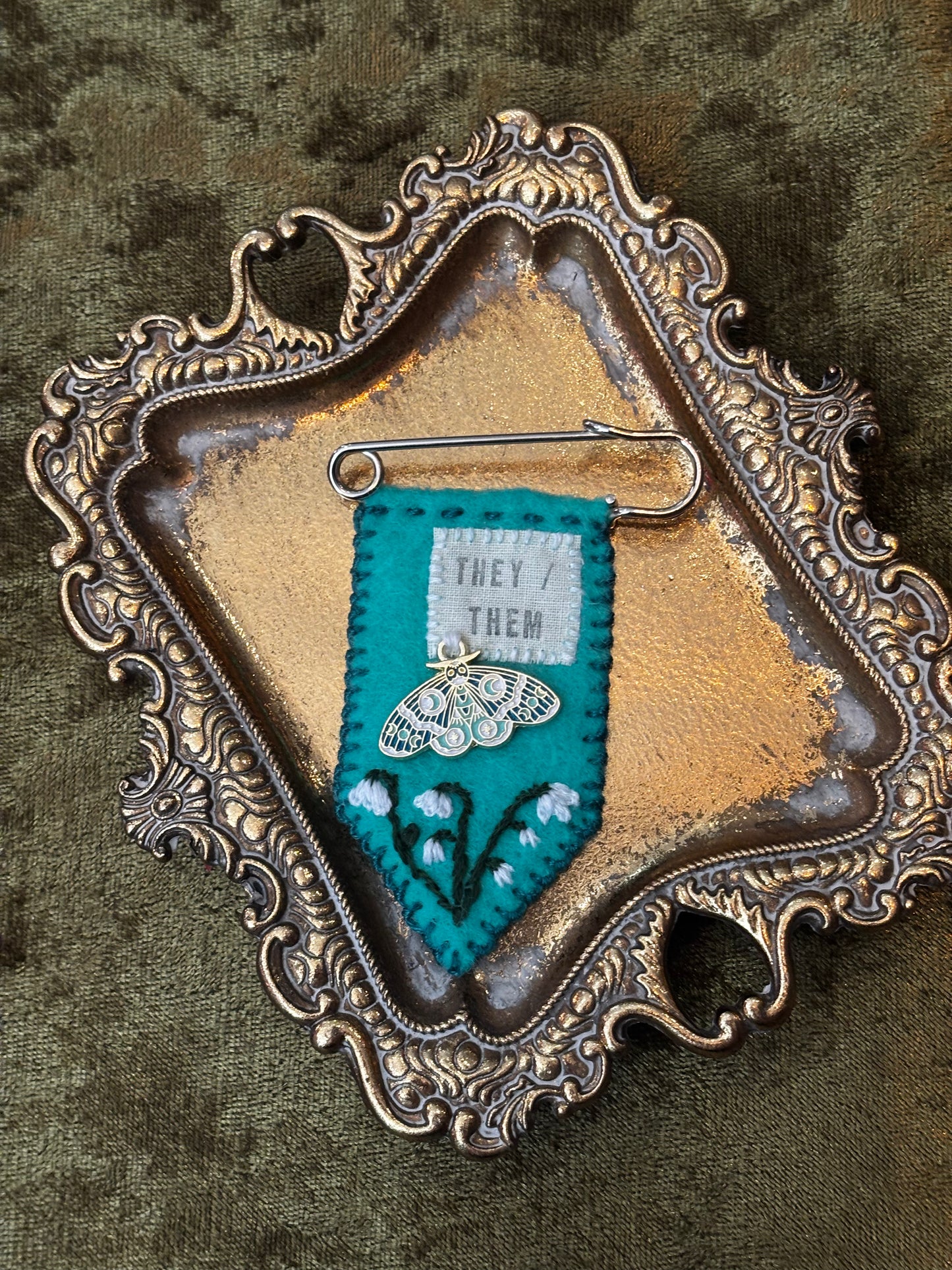 Handmade Pronoun Pins by Gentle Repose