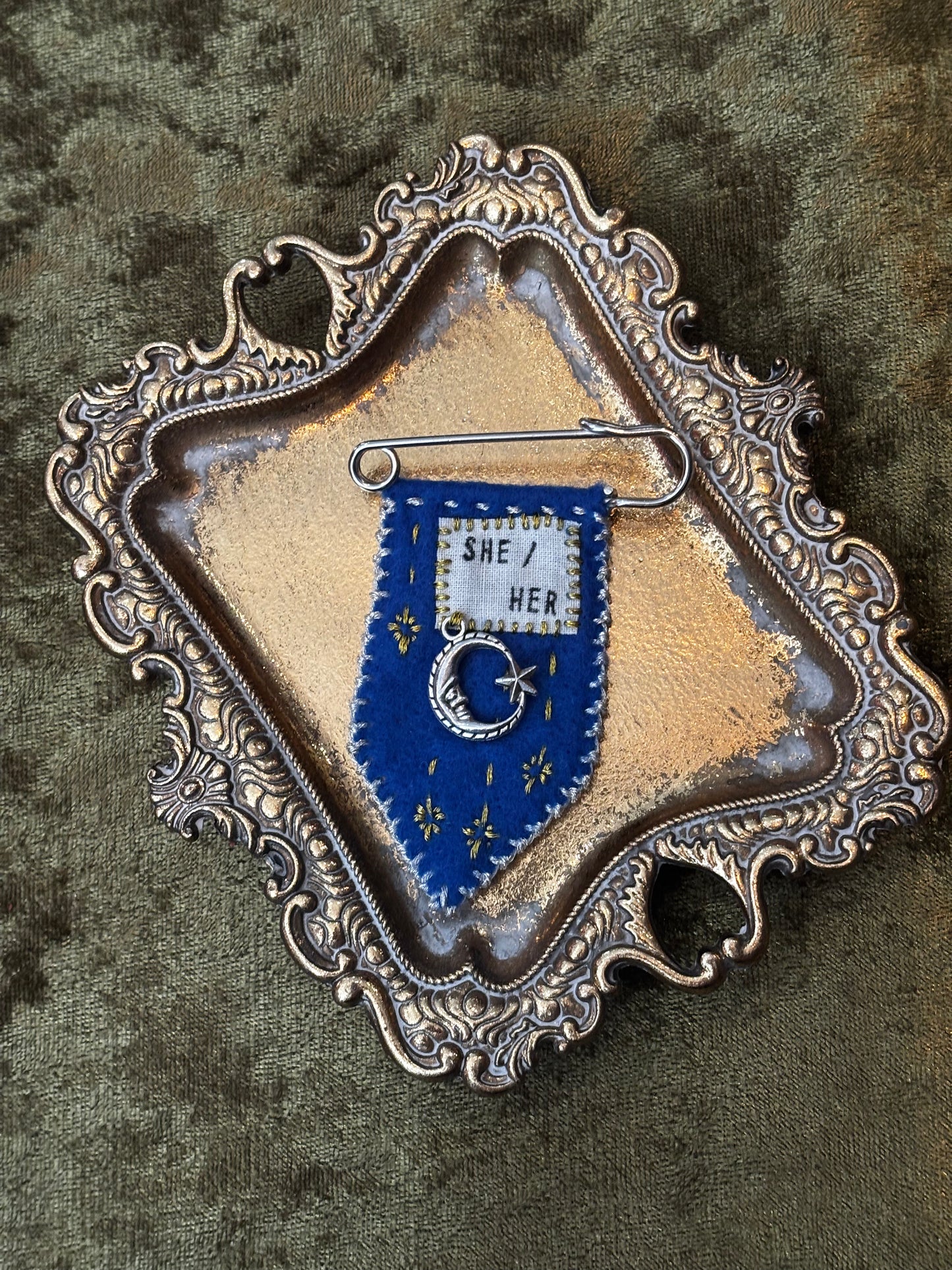 Handmade Pronoun Pins by Gentle Repose