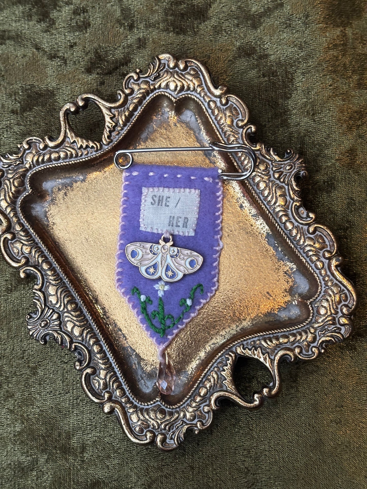 Handmade Pronoun Pins by Gentle Repose