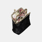 Victorian Blossom Black/Black Double Kiss Clasp Coin Purse