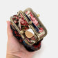 Burnout Velvet Revival Sephia Double Kiss Clasp Coin Purse