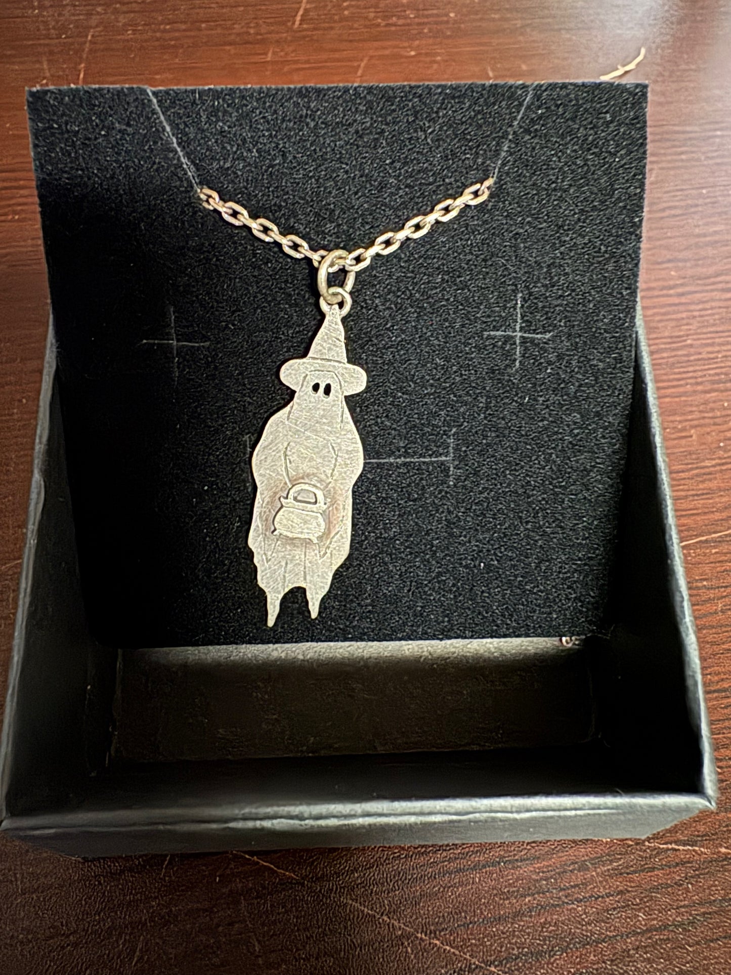 OOAK Sterling Silver Ghost Pendant by Uneven Creations
