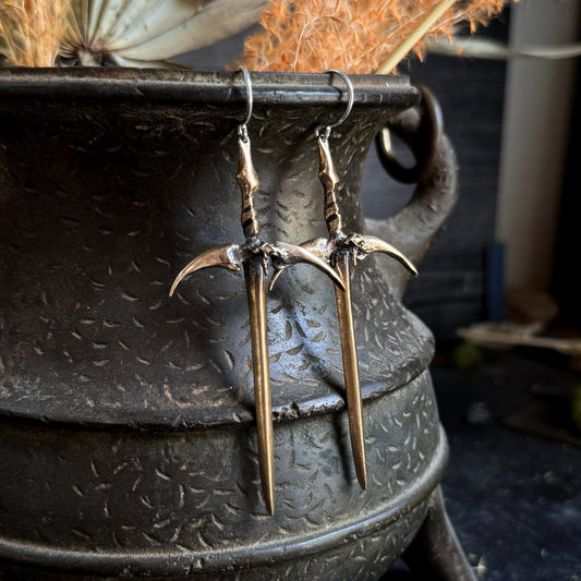 Sorcerer Sword Dangles in Brass by Acid Queen
