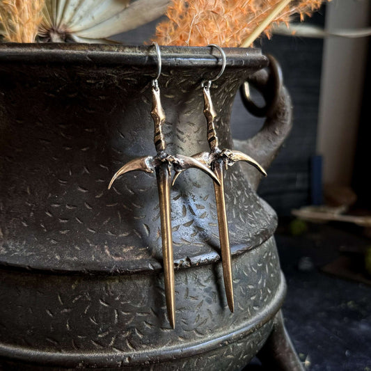 Sorcerer Sword Dangles in Brass by Acid Queen