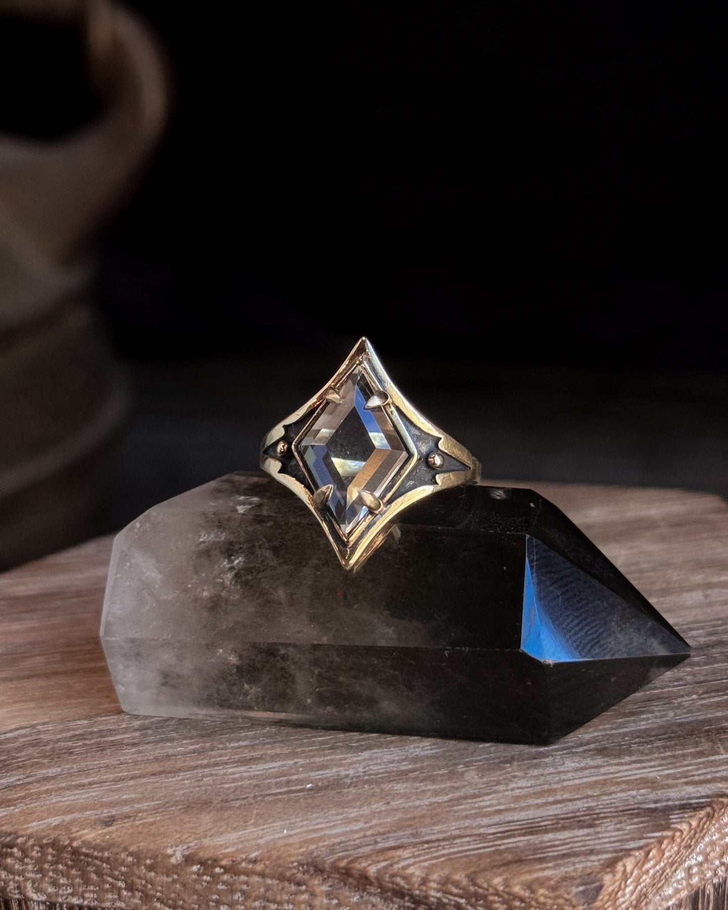 Grounded Quartz Ring in Brass by Acid Queen