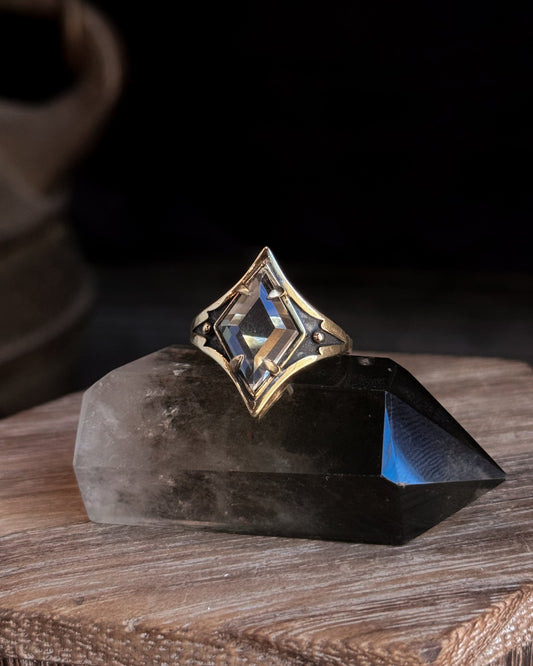 Grounded Quartz Ring in Brass by Acid Queen