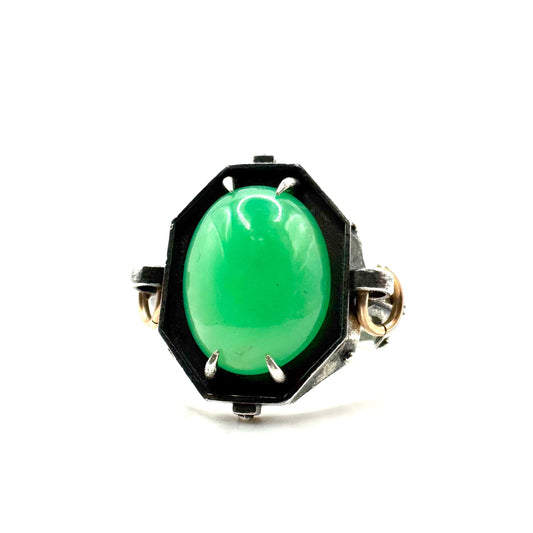 Chrysoprase Citadel Ring in Sterling Silver by Julian the 2nd