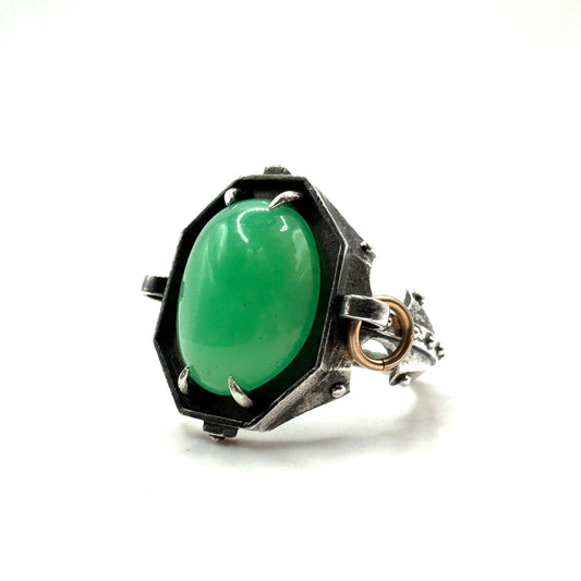 Chrysoprase Citadel Ring in Sterling Silver by Julian the 2nd