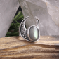 Crescent Moon Warrior Ring // Labradorite