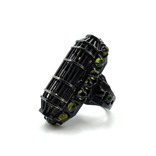 Gibbet Coffin Ring in Sterling Silver and Tourmaline by Julian the 2nd