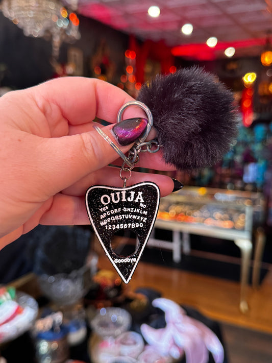 Ouija Planchette Keychain with Poof