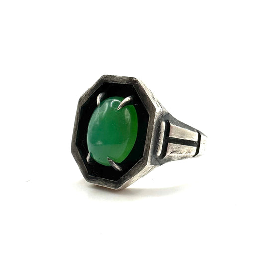 Chrysoprase Sanctum Ring in Sterling Silver by Julian the 2nd