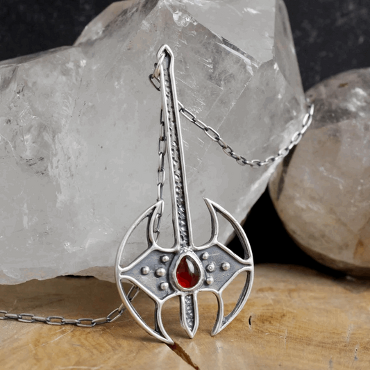 Battle Axe Necklace // Carnelian