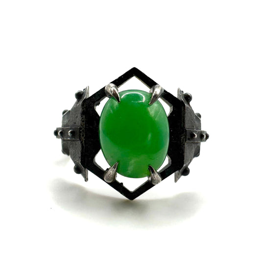 Chrysoprase Point Ring in Sterling Silver by Julian the 2nd