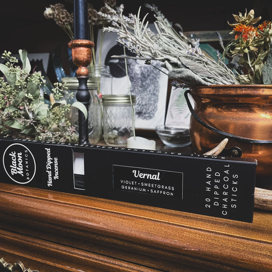 Vernal Hand Dipped Incense - Black Moon Botanics