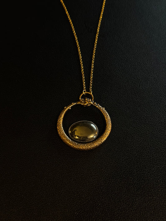Serpent Queen Necklace - Pyrite and Bronze