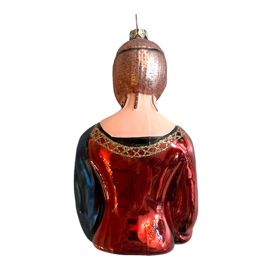 Lady with Ermine Glass Ornament