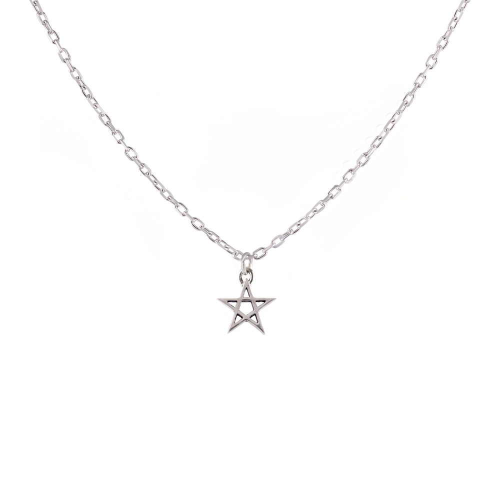 Tiny Pentagram Star Sterling Silver Necklace by Lily Streeter