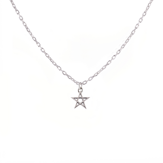 Tiny Pentagram Star Sterling Silver Necklace by Lily Streeter