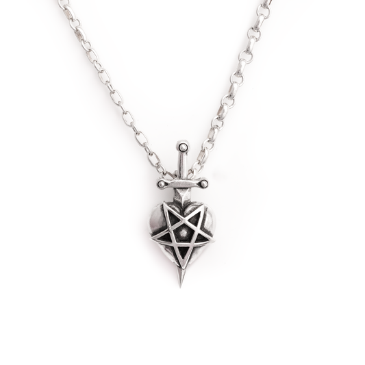 Heartagram Sword-Pierced Heart Necklace by Lily Streeter