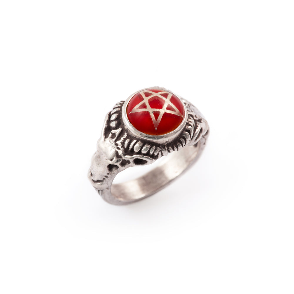 Baby Devil Heart Pentagram Ring