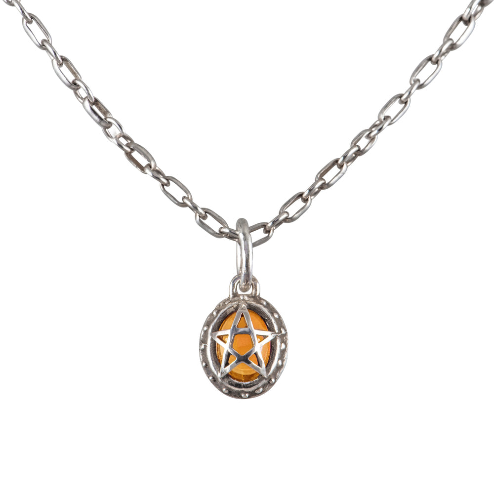 Pagan Priest Pentagram Charm Necklace