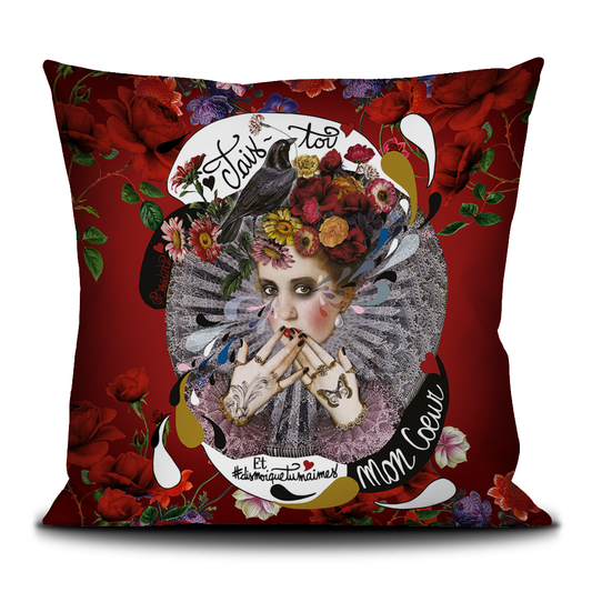Shut Up Velvet Pillow by Voglio Bene (20x20”)