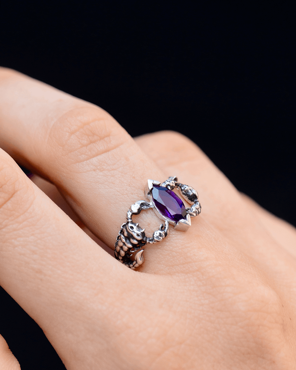 Garnet Marquise Scorpion Ring