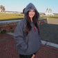 Grey Embroidered Salem Heart Hoodie by XO Ash