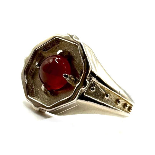 Citadel Ring With Carnelian in White Bronze by Julian the 2nd
