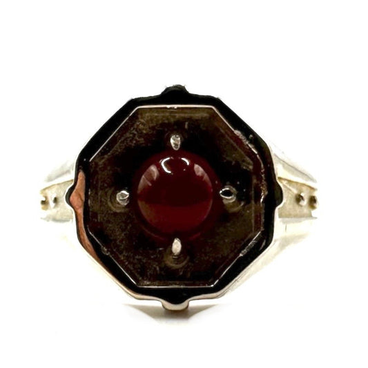 Citadel Ring With Carnelian in White Bronze by Julian the 2nd