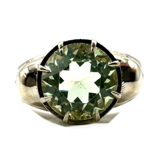Cathedral Skull Ring With Prasiolite in White Bronze by Julian the 2nd