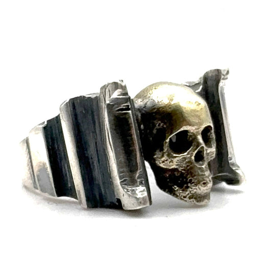 Skull Ring in Sterling Silver and Bronze by Julian the 2nd