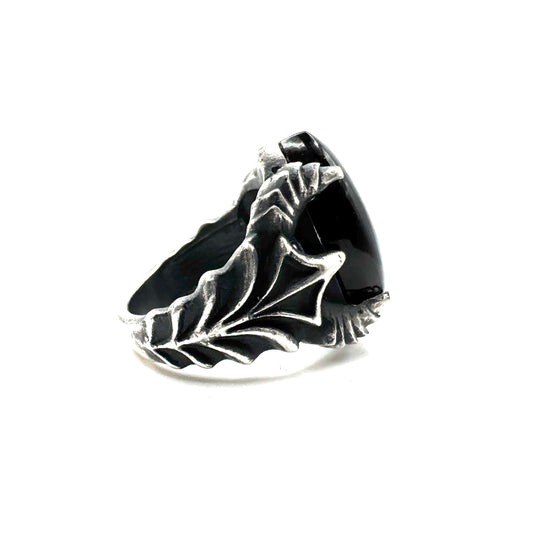 Abaddon Ring With Black Onyx In Sterling SIlver by Julian the 2nd