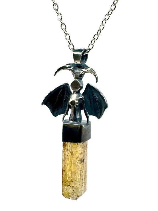 Lilith’s Sword Imperial Topaz Necklace in Sterling Silver by Julian the 2nd