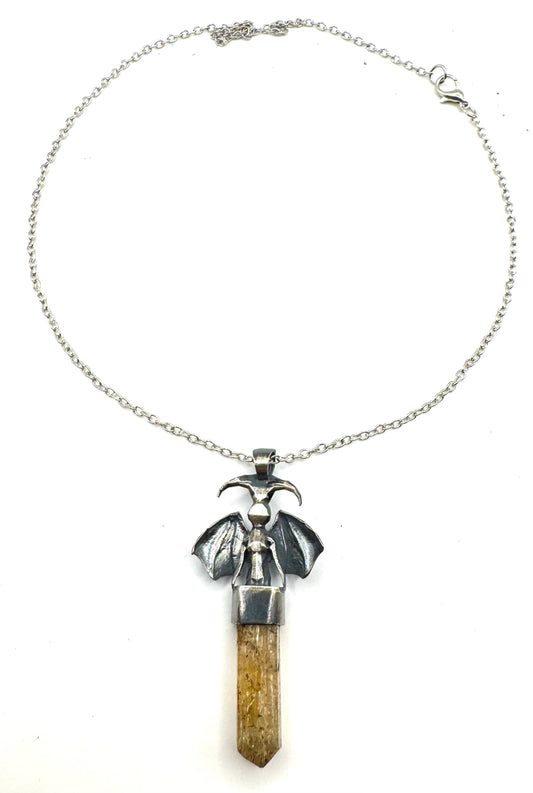 Lilith’s Sword Imperial Topaz Necklace in Sterling Silver by Julian the 2nd